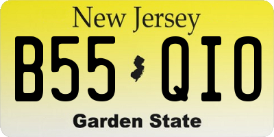 NJ license plate B55QIO