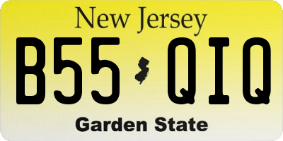 NJ license plate B55QIQ