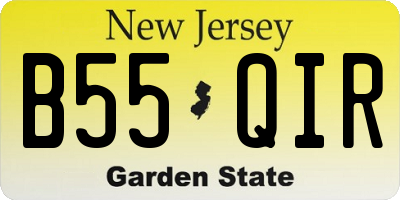 NJ license plate B55QIR