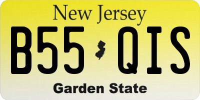 NJ license plate B55QIS