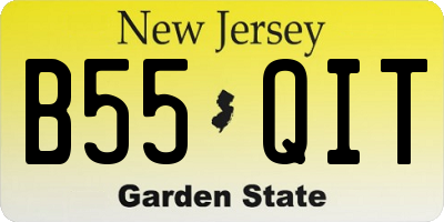 NJ license plate B55QIT