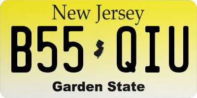 NJ license plate B55QIU