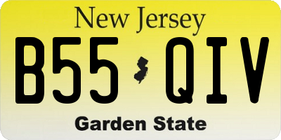NJ license plate B55QIV