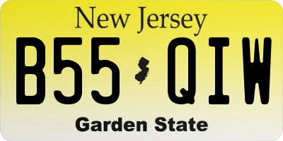NJ license plate B55QIW