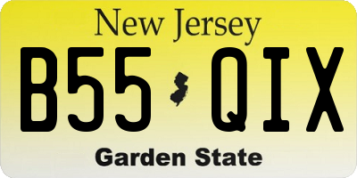 NJ license plate B55QIX