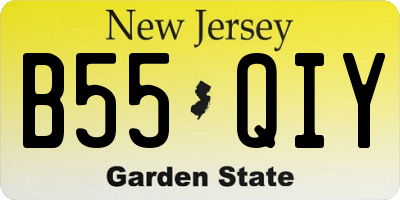 NJ license plate B55QIY