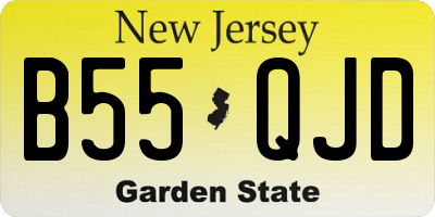 NJ license plate B55QJD