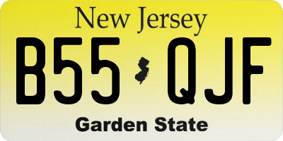 NJ license plate B55QJF