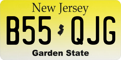 NJ license plate B55QJG