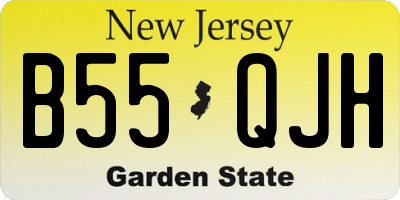 NJ license plate B55QJH