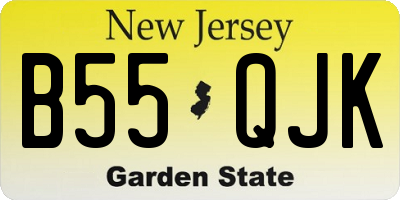 NJ license plate B55QJK