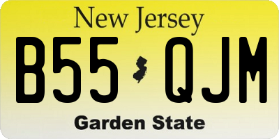 NJ license plate B55QJM