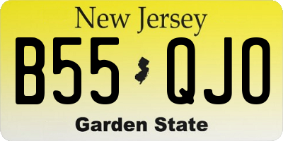 NJ license plate B55QJO