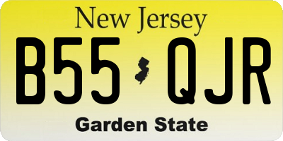 NJ license plate B55QJR
