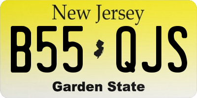 NJ license plate B55QJS