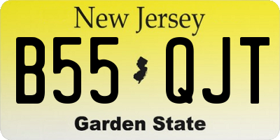 NJ license plate B55QJT