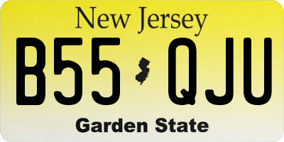 NJ license plate B55QJU