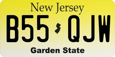NJ license plate B55QJW