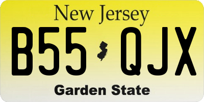 NJ license plate B55QJX