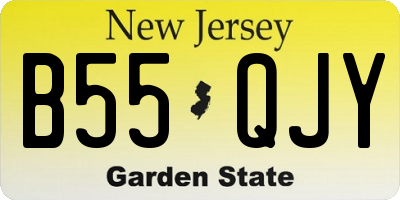 NJ license plate B55QJY
