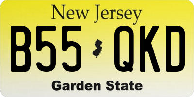 NJ license plate B55QKD
