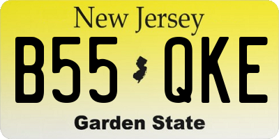 NJ license plate B55QKE