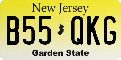 NJ license plate B55QKG