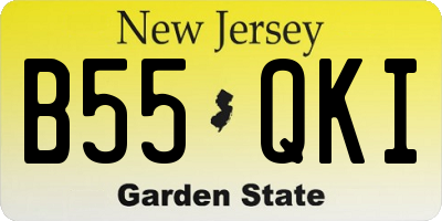 NJ license plate B55QKI