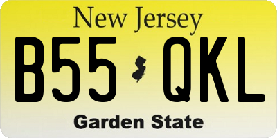 NJ license plate B55QKL
