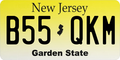 NJ license plate B55QKM