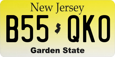 NJ license plate B55QKO