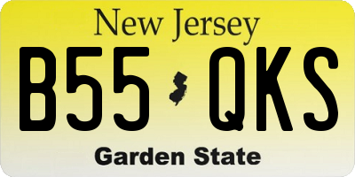 NJ license plate B55QKS