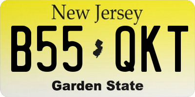 NJ license plate B55QKT