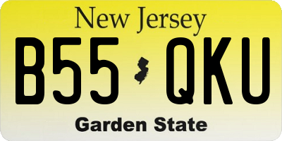 NJ license plate B55QKU
