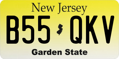 NJ license plate B55QKV