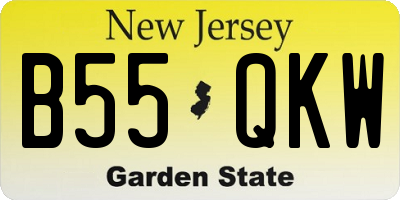 NJ license plate B55QKW