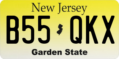 NJ license plate B55QKX