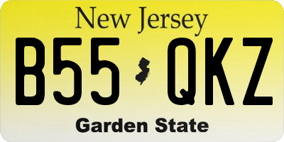 NJ license plate B55QKZ
