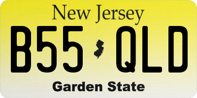 NJ license plate B55QLD
