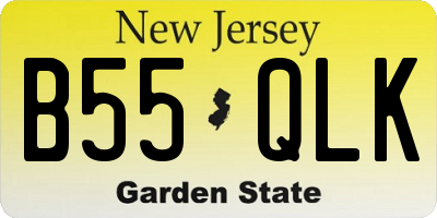 NJ license plate B55QLK