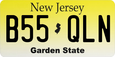 NJ license plate B55QLN
