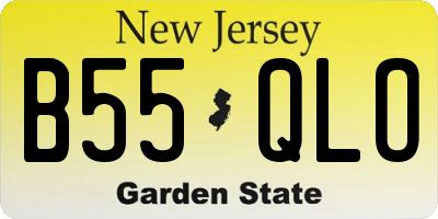 NJ license plate B55QLO