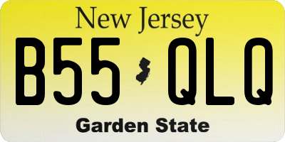 NJ license plate B55QLQ