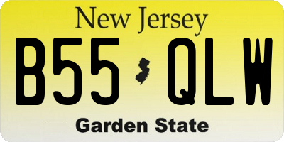 NJ license plate B55QLW