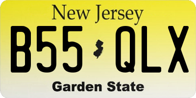 NJ license plate B55QLX