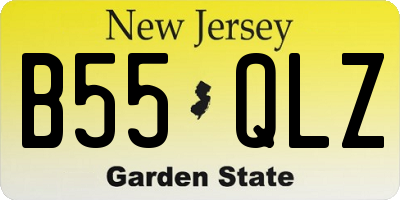 NJ license plate B55QLZ