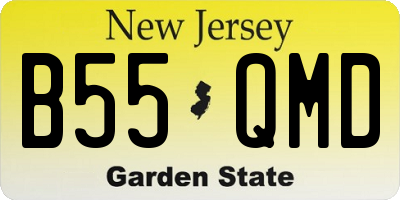 NJ license plate B55QMD