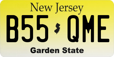 NJ license plate B55QME