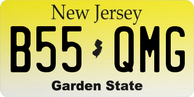 NJ license plate B55QMG