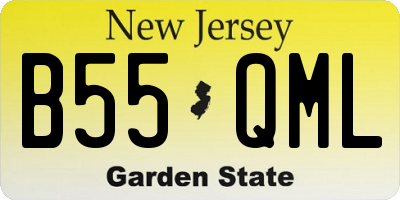 NJ license plate B55QML